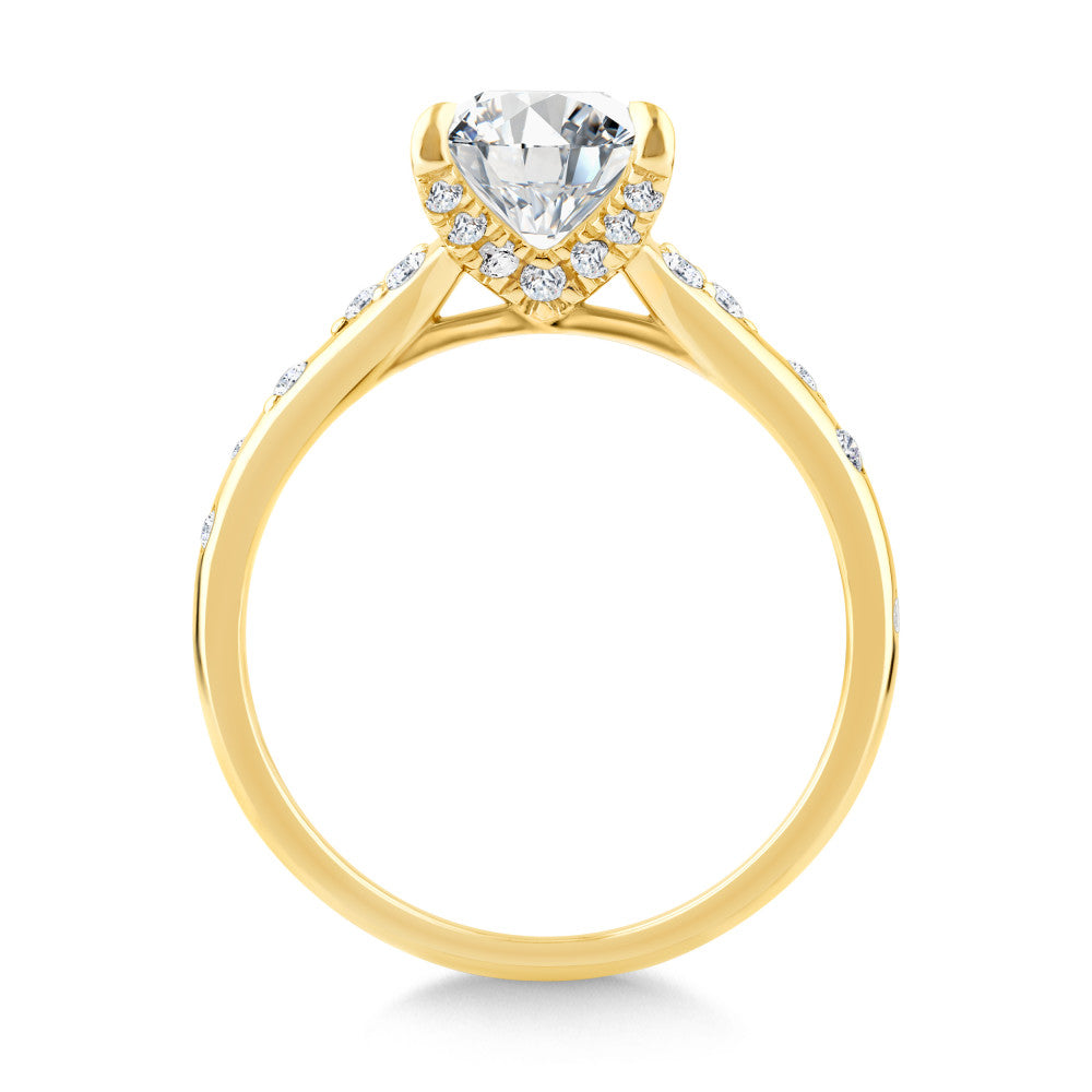 Pear-Cut Stardust Diamond Engagement Ring R2518Y-SR