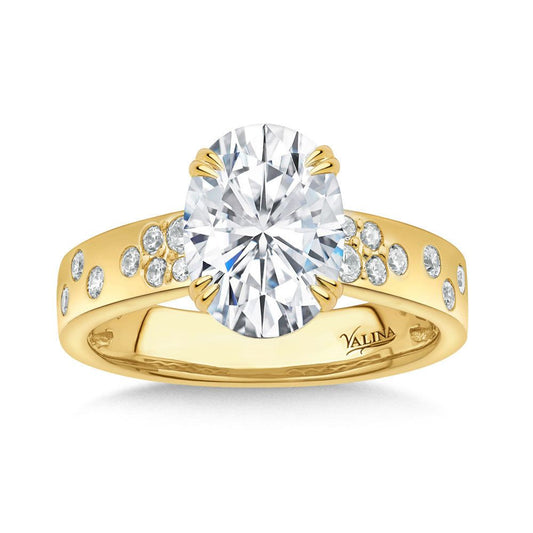 Oval-Cut Stardust Diamond Engagement Ring R2519Y-SR