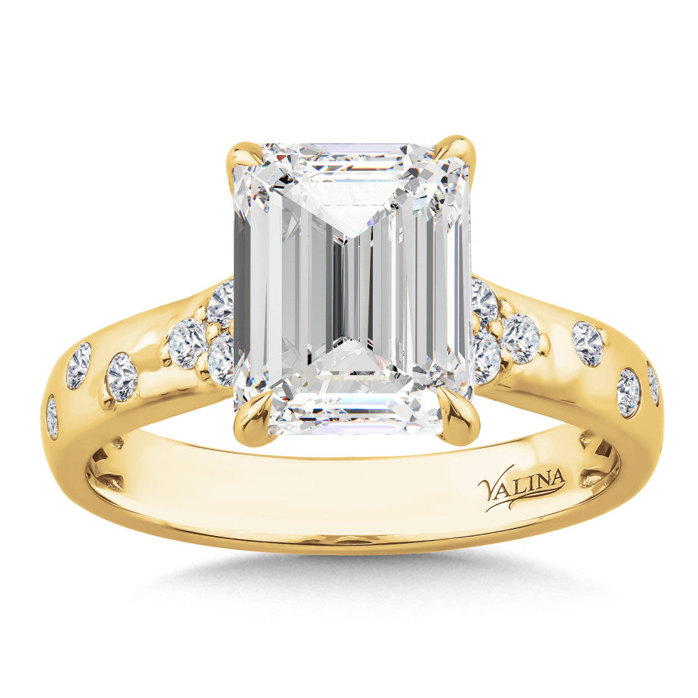 Emerald-Cut Stardust Diamond Engagement Ring R2521Y-SR