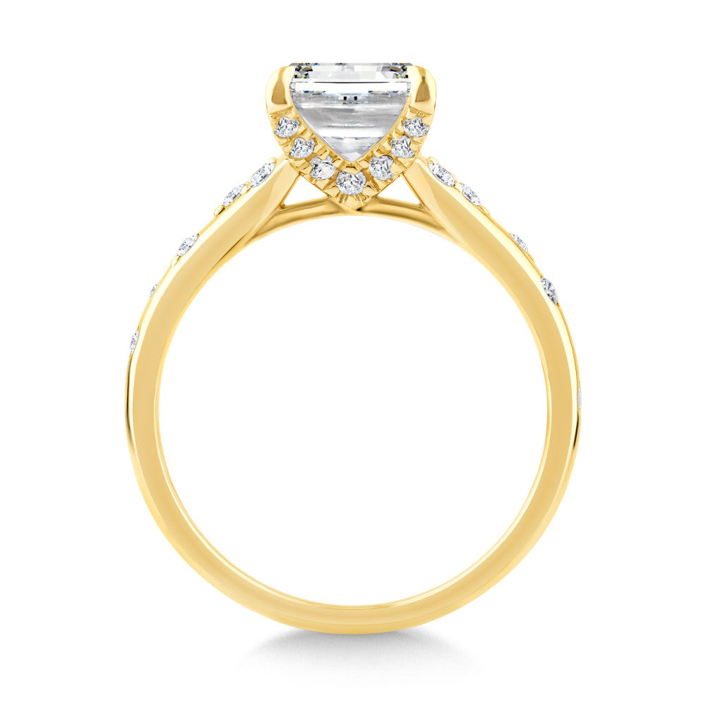 Emerald-Cut Stardust Diamond Engagement Ring R2521Y-SR
