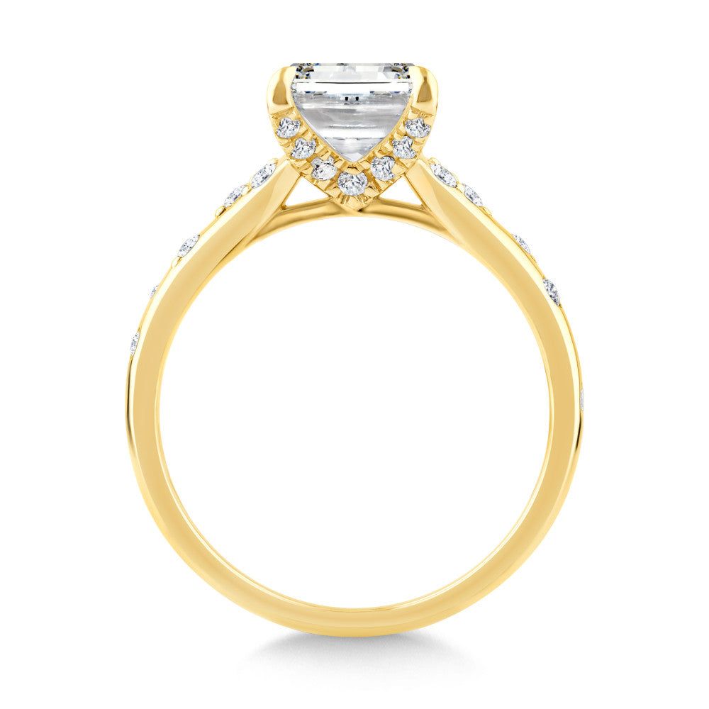 Valina Emerald-Cut Stardust Diamond Engagement Ring R2521Y-SR