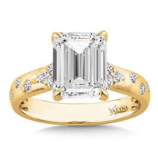 Valina Emerald-Cut Stardust Diamond Engagement Ring R2521Y-SR