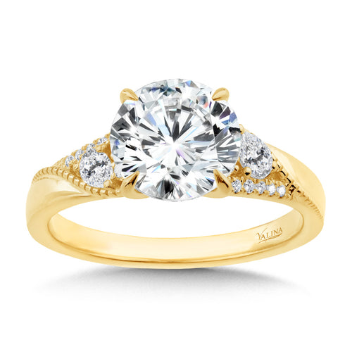 Diamond Side Stone 14K Engagement Ring R2524Y-SR