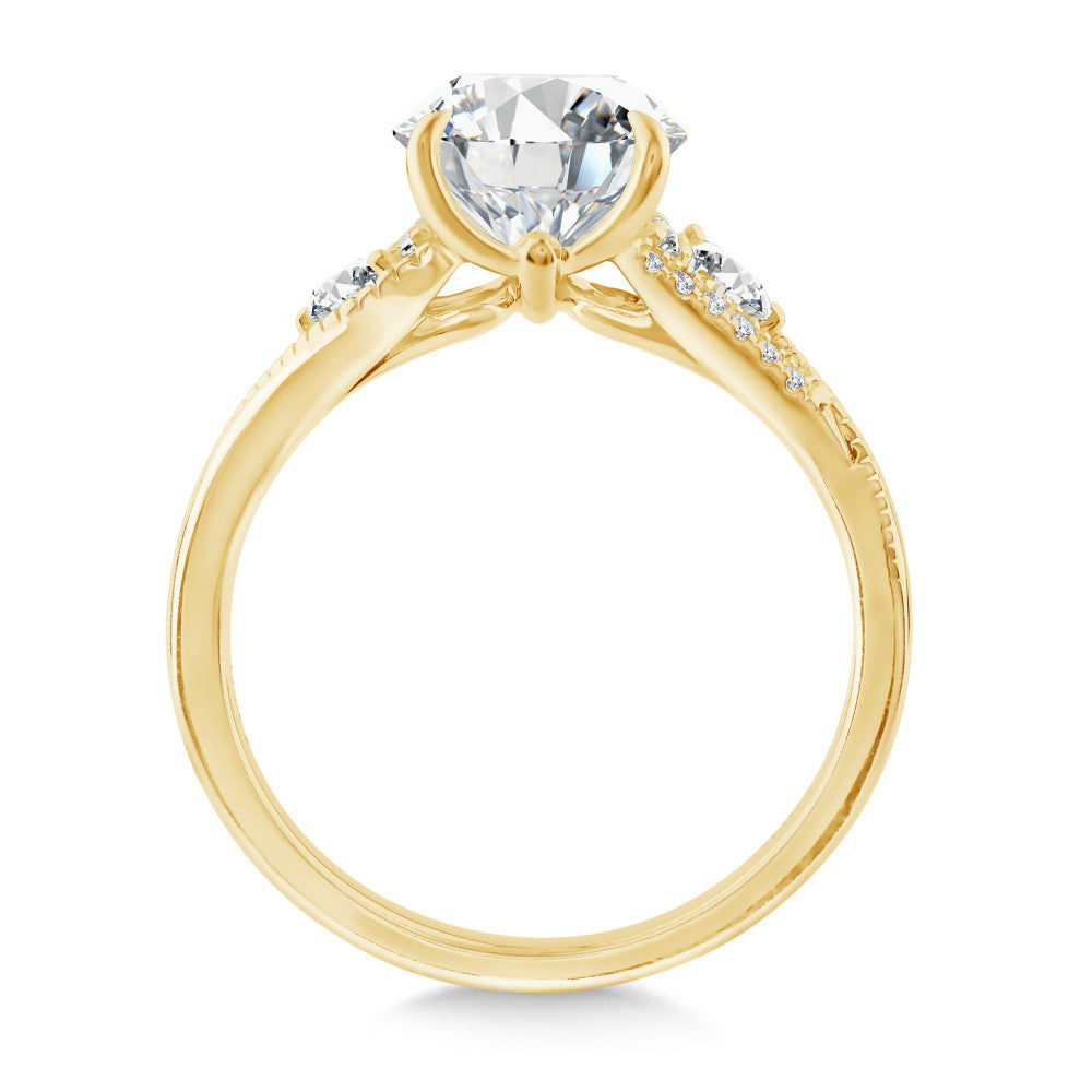 Diamond Side Stone 14K Engagement Ring R2524Y-SR