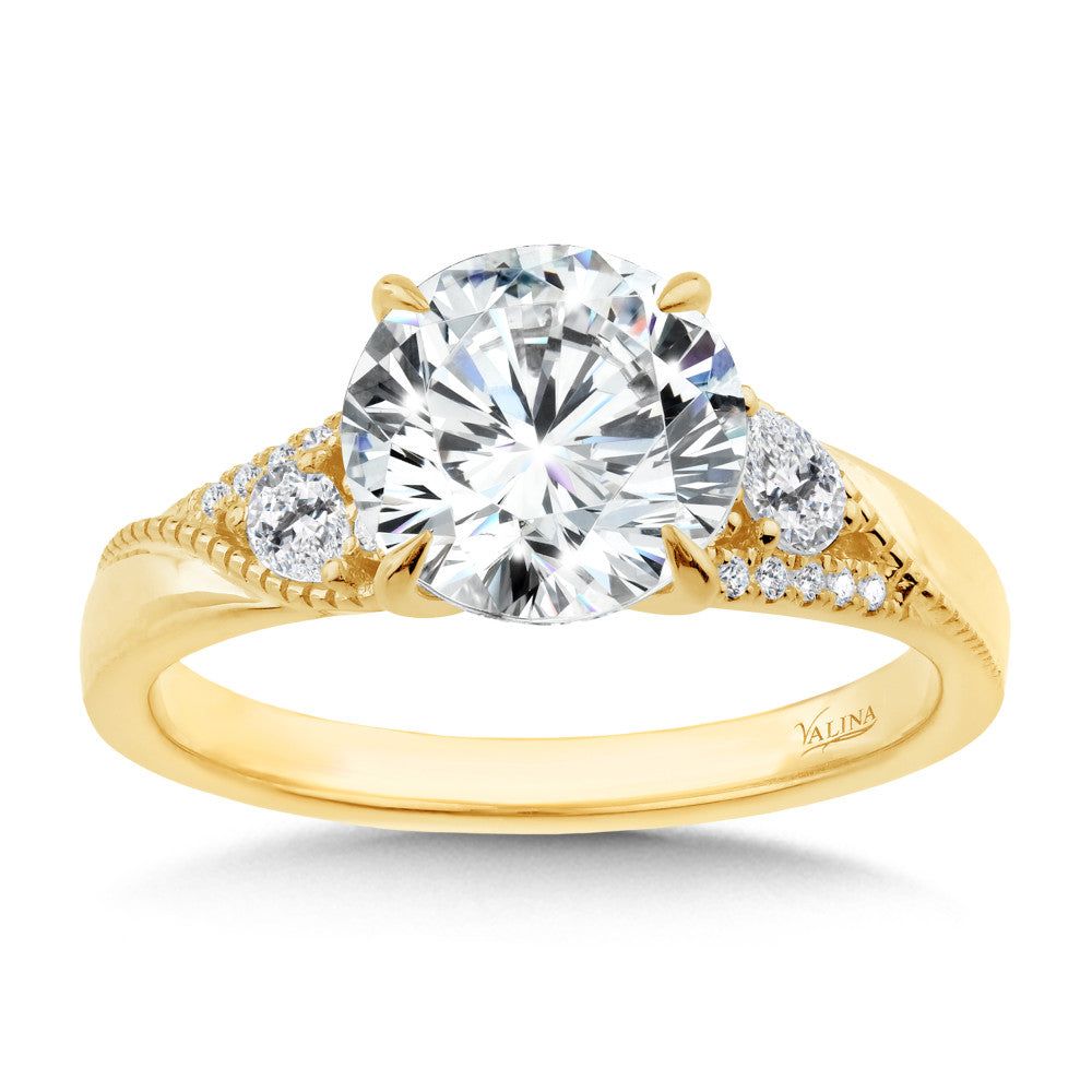 Valina Diamond Side Stone 14K Engagement Ring R2524Y-SR