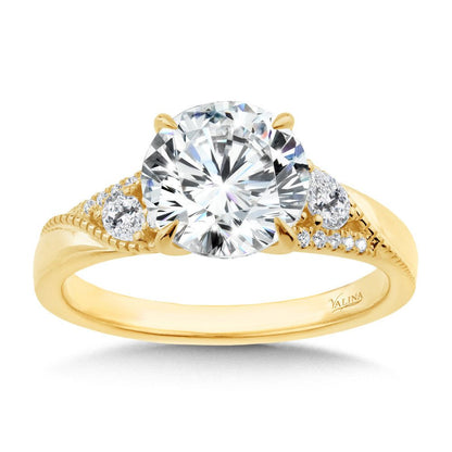 Valina Diamond Side Stone 14K Engagement Ring R2524Y-SR