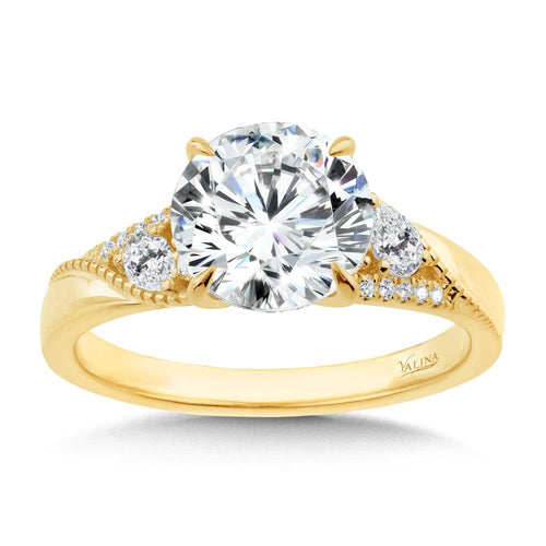 Diamond Side Stone 14K Engagement Ring R2524Y-SR