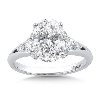 Valina Oval-Cut Diamond Split Shank Engagement Ring R2529W-SR