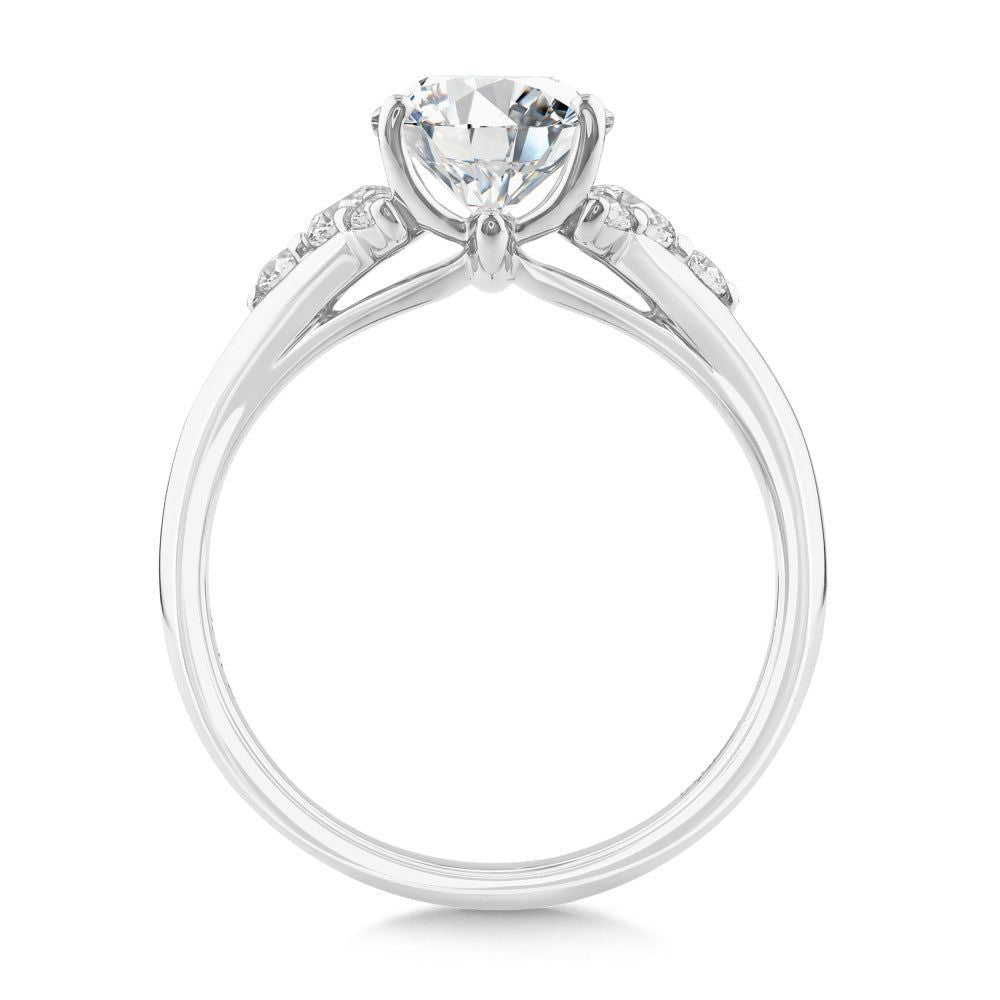 Valina Oval-Cut Diamond Split Shank Engagement Ring R2529W-SR