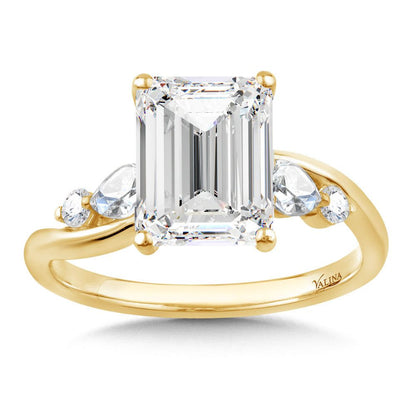 Valina 14K Emerald-Cut & Side Stone Diamond Engagement Ring R2532Y-SR