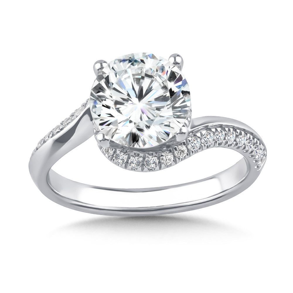 Valina 14K Spiral Diamond Engagement Ring R2534W-SR