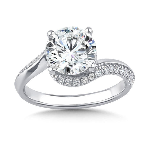 14K Spiral Diamond Engagement Ring R2534W-SR