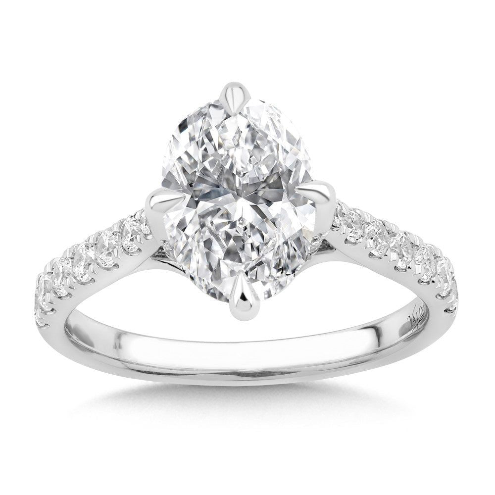 Valina 14K Oval-Cut Diamond & Compass-Prong Engagement Ring R2536W-SR
