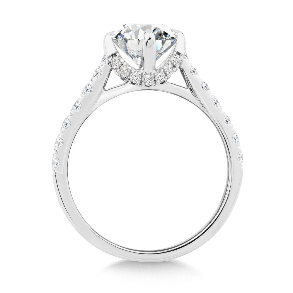 Valina 14K Oval-Cut Diamond & Compass-Prong Engagement Ring R2536W-SR