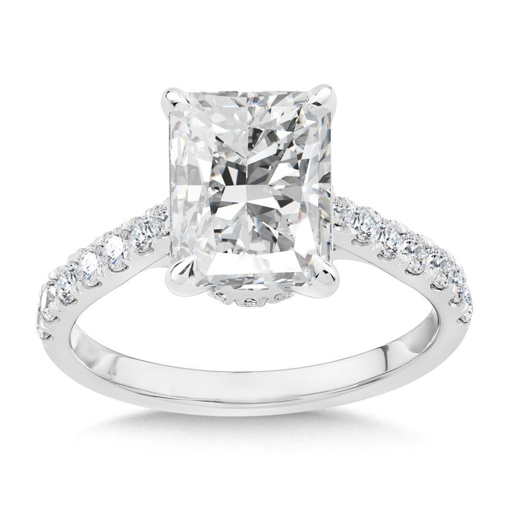 Valina Radiant-Cut Diamond Straight Engagement Ring R2537W-SR