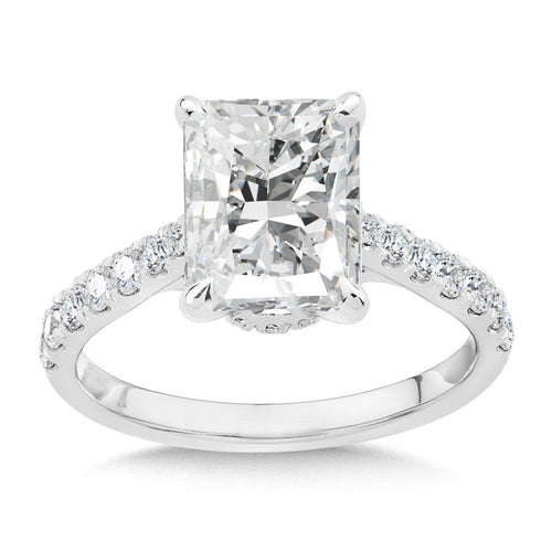 Radiant-Cut Diamond Straight Engagement Ring R2537W-SR