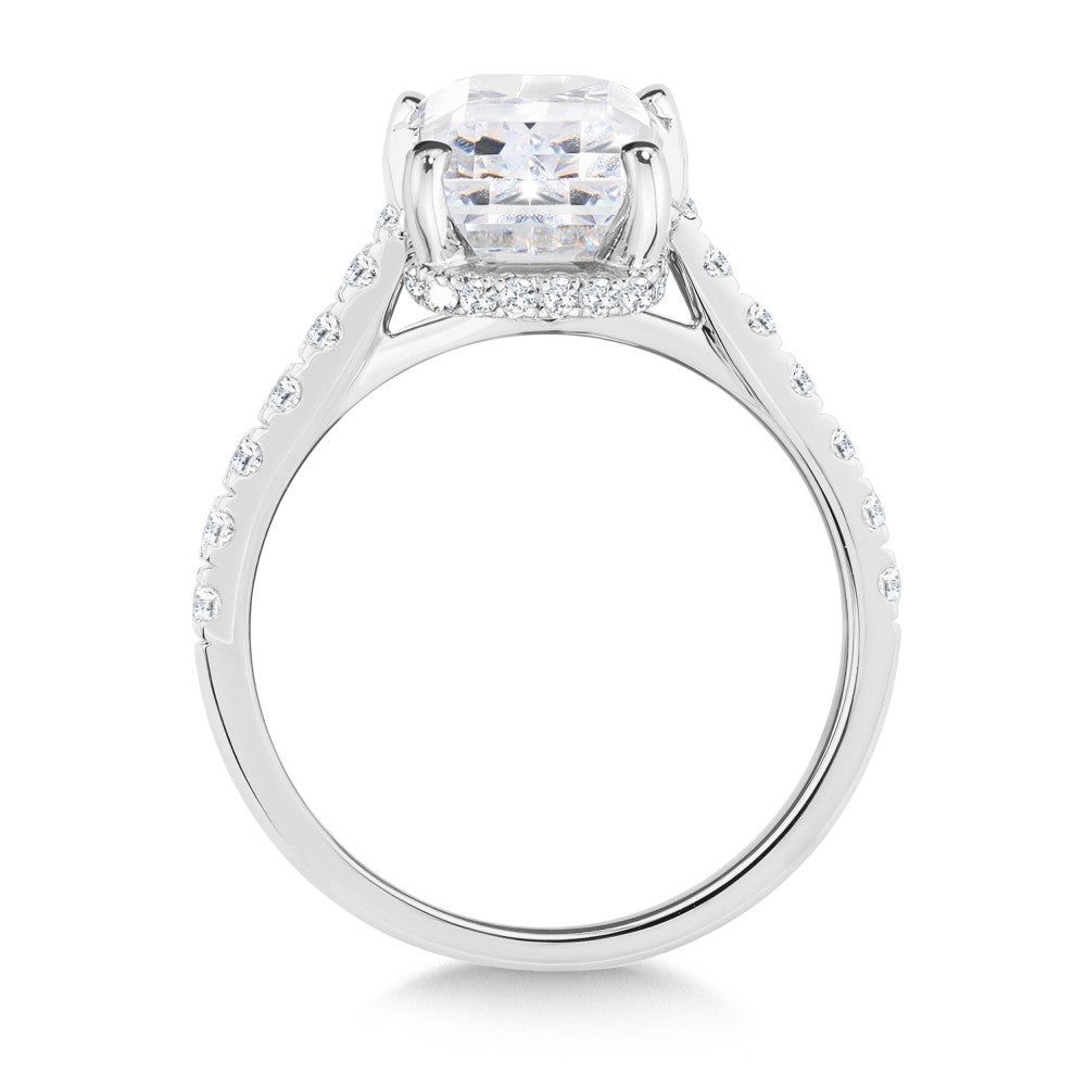 Valina Radiant-Cut Diamond Straight Engagement Ring R2537W-SR