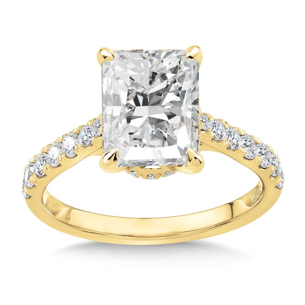 Valina Radiant-Cut Diamond Straight Engagement Ring R2537Y-SR