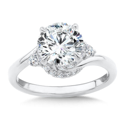 Valina 14K Spiral Side Stone Diamond Engagement Ring R2538W-SR