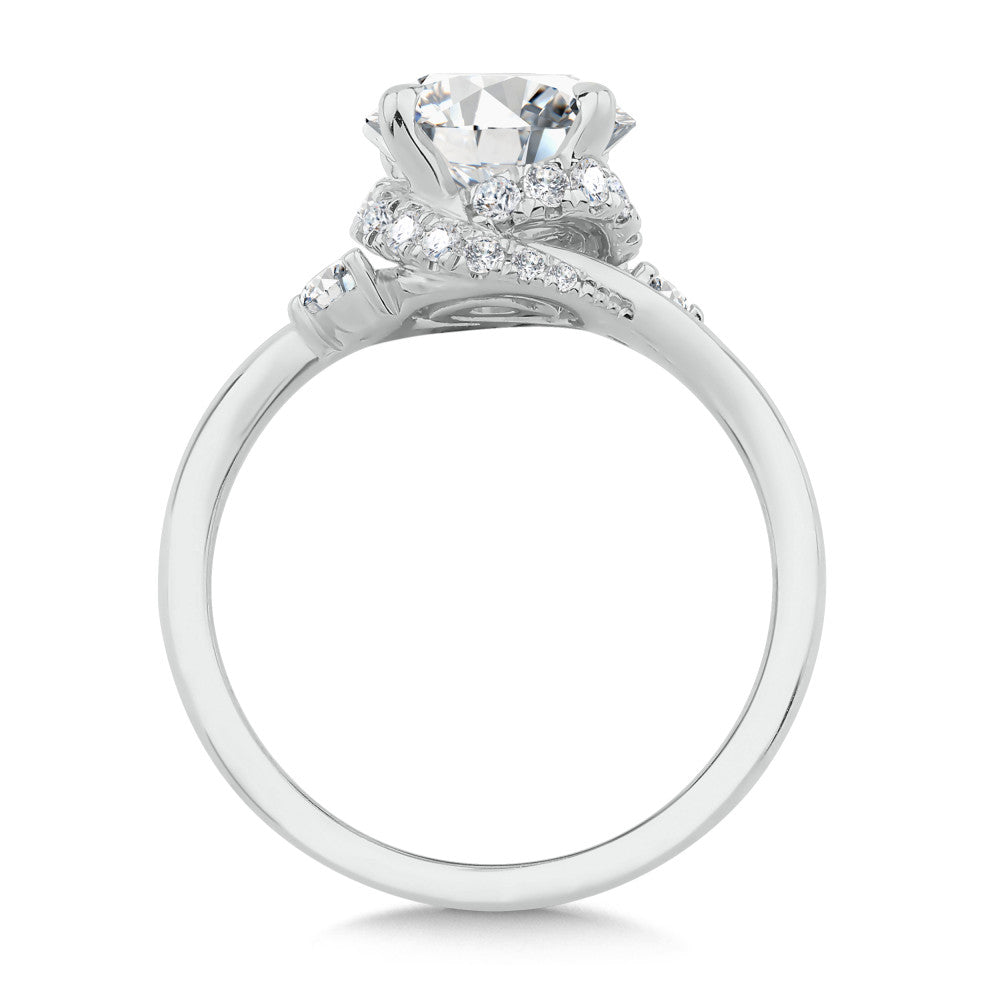 Valina 14K Spiral Side Stone Diamond Engagement Ring R2538W-SR
