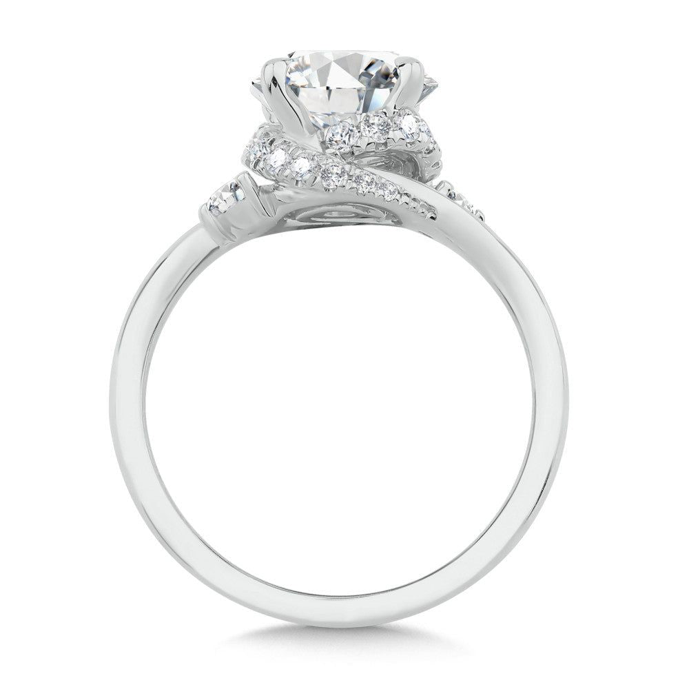 Valina 14K Spiral Side Stone Diamond Engagement Ring R2538W-SR