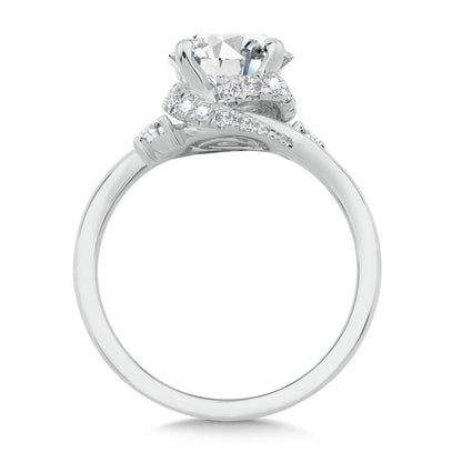 Valina 14K Spiral Side Stone Diamond Engagement Ring R2538W-SR