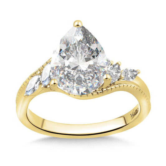 Valina Pear-Cut & Side Stone Bypass Diamond Engagement Ring R2541Y-SR