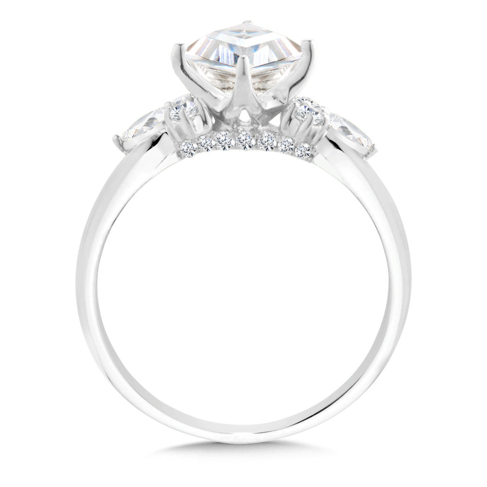 Valina Kite-Cut & Side Stone Diamond Engagement Ring R2545W-SR