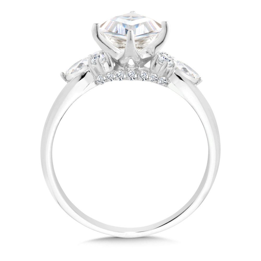 Valina Kite-Cut & Side Stone Diamond Engagement Ring R2545W-SR