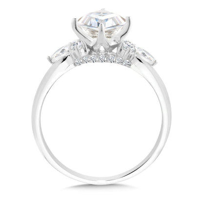 Valina Kite-Cut & Side Stone Diamond Engagement Ring R2545W-SR