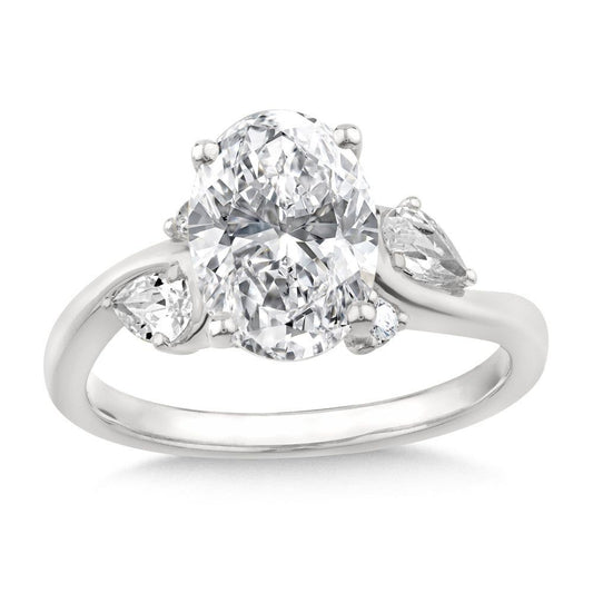 Oval-Cut Diamond Spiral Engagement Ring R2551W-SR