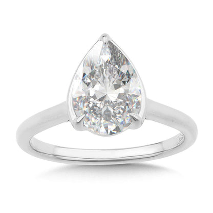 Valina Pear-Cut Diamond Bracket-Prong Engagement Ring R2557W-SR