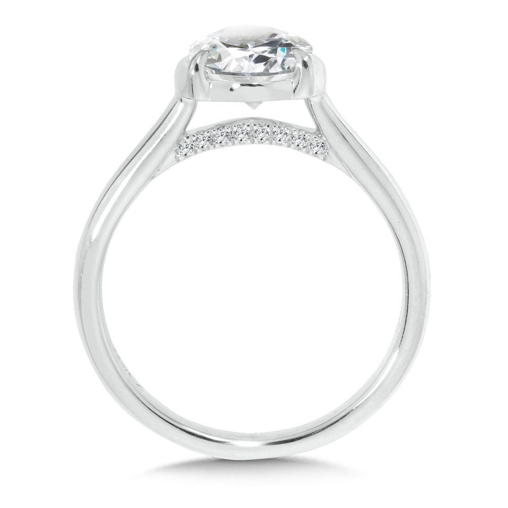 Valina Pear-Cut Diamond Bracket-Prong Engagement Ring R2557W-SR