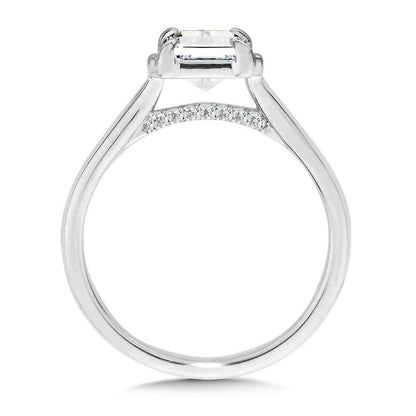 Valina Emerald-Cut Diamond Bracket-Prong Engagement Ring R2559W-SR