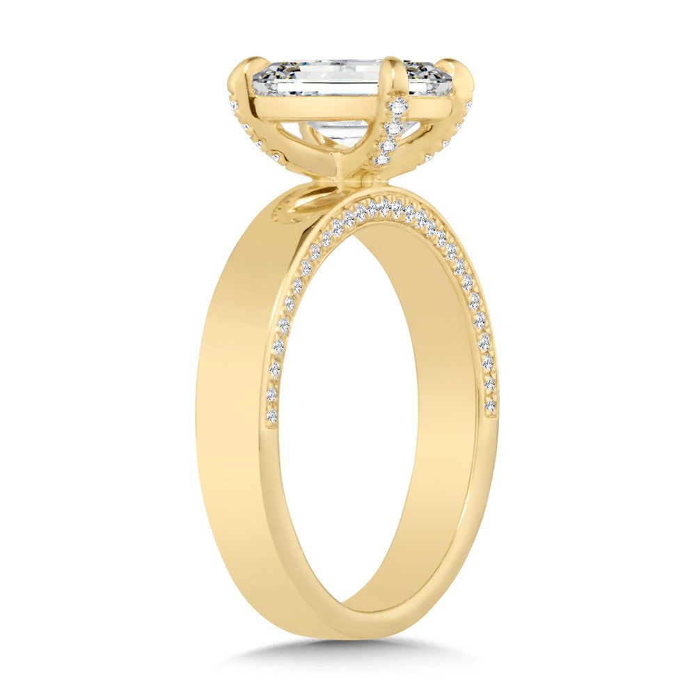 Valina Radiant-Cut Diamond Hidden Accent Engagement Ring R2563Y-SR