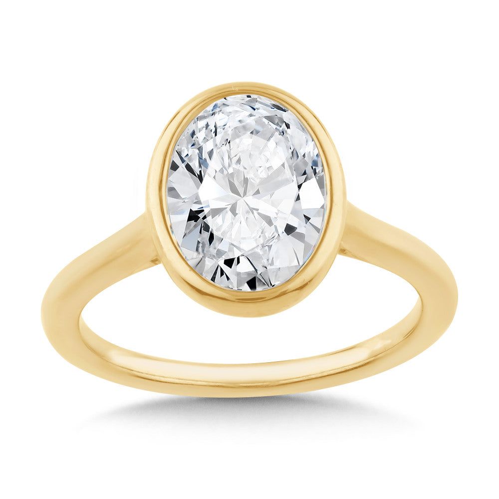 Valina Bezeled Oval-Cut Diamond Engagement Ring R2566Y-SR