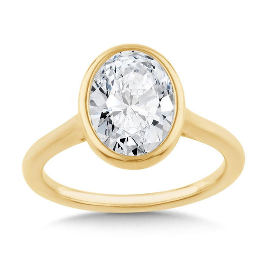 Valina Bezeled Oval-Cut Diamond Engagement Ring R2566Y-SR