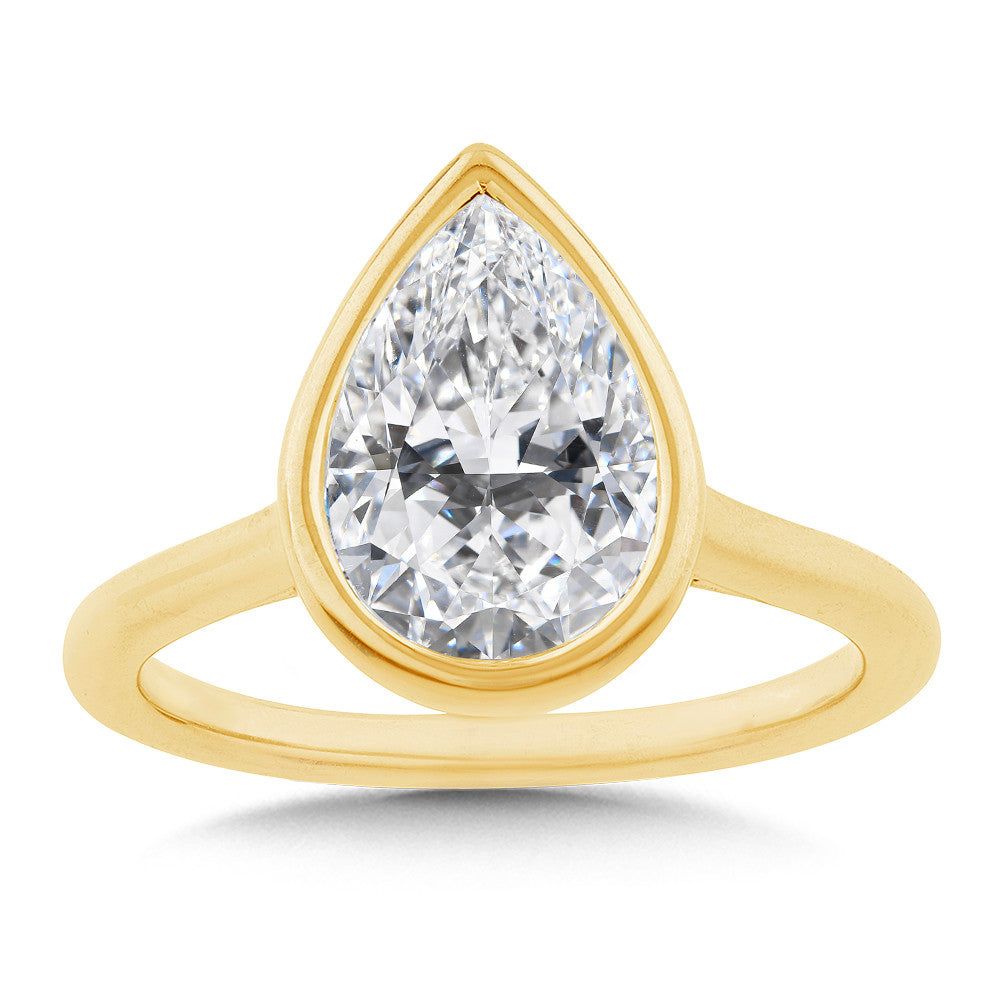 Valina Bezeled Pear-Cut Diamond Engagement Ring R2567Y-SR