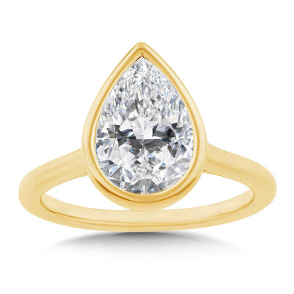 Valina Bezeled Pear-Cut Diamond Engagement Ring R2567Y-SR