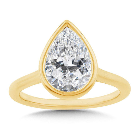 Valina Bezeled Pear-Cut Diamond Engagement Ring R2567Y-SR