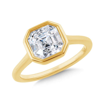 Valina Bezeled Asscher-Cut Diamond Engagement Ring R2569Y-SR