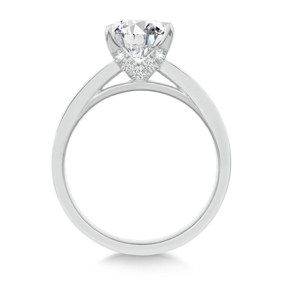 Valina Radiant-Cut & Baguette Side Stone Diamond Engagement Ring R2570W-SR