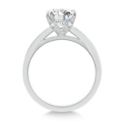Valina Radiant-Cut & Baguette Side Stone Diamond Engagement Ring R2570W-SR