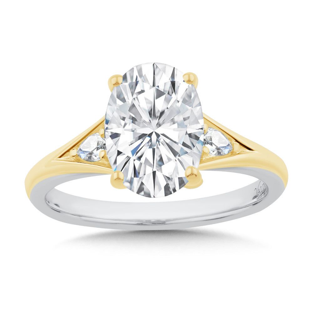 Valina Two-Tone Oval-Cut Diamond Engagement Ring R2573WY-SR