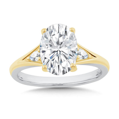 Valina Two-Tone Oval-Cut Diamond Engagement Ring R2573WY-SR