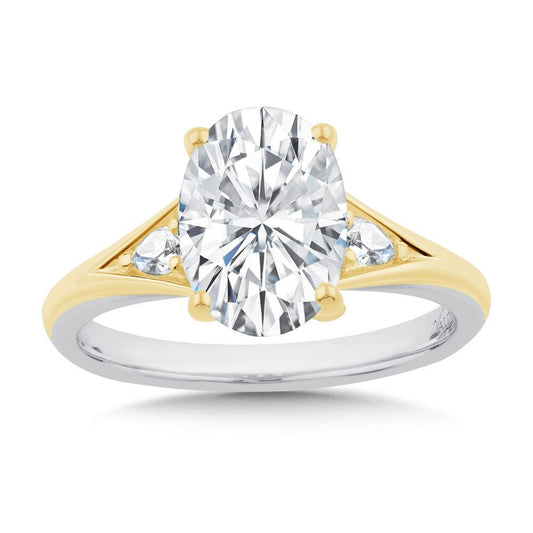 Valina Two-Tone Oval-Cut Diamond Engagement Ring R2573WY-SR