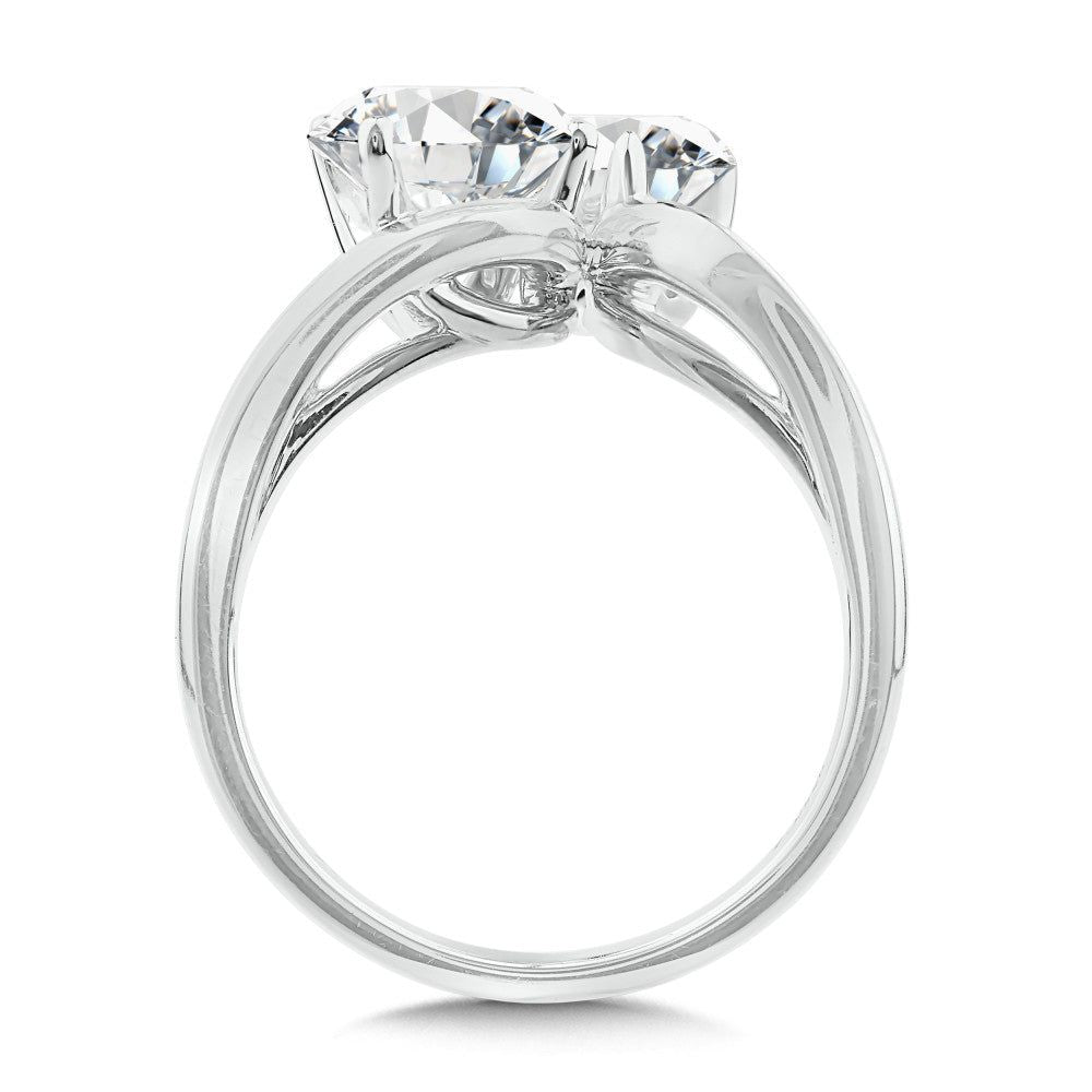 Valina Duet Round & Pear-Cut Diamond Bypass Engagement Ring R2583W-SR