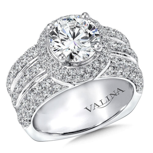 Statement Halo Engagement Ring R9259W