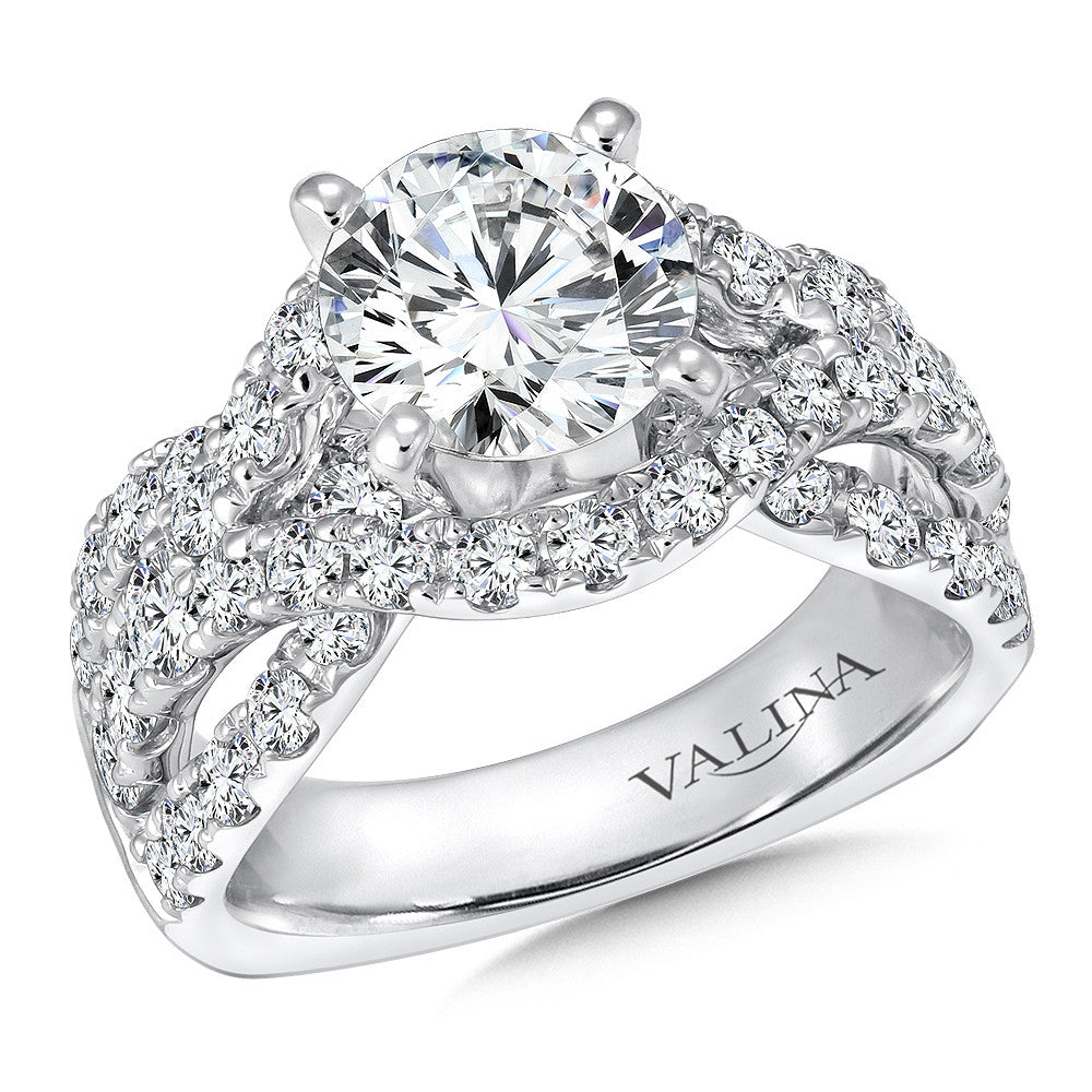 Valina Diamond Engagement Ring with Side Stones R9303W