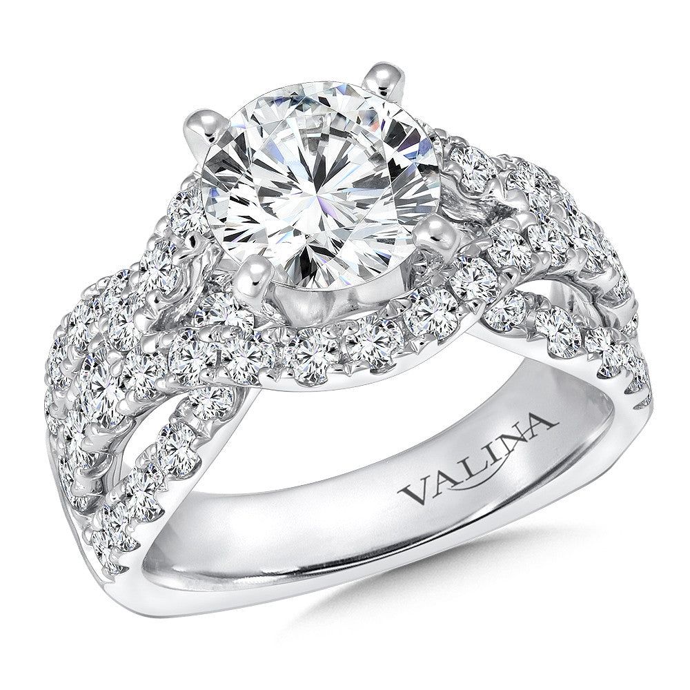 Valina Diamond Engagement Ring with Side Stones R9303W